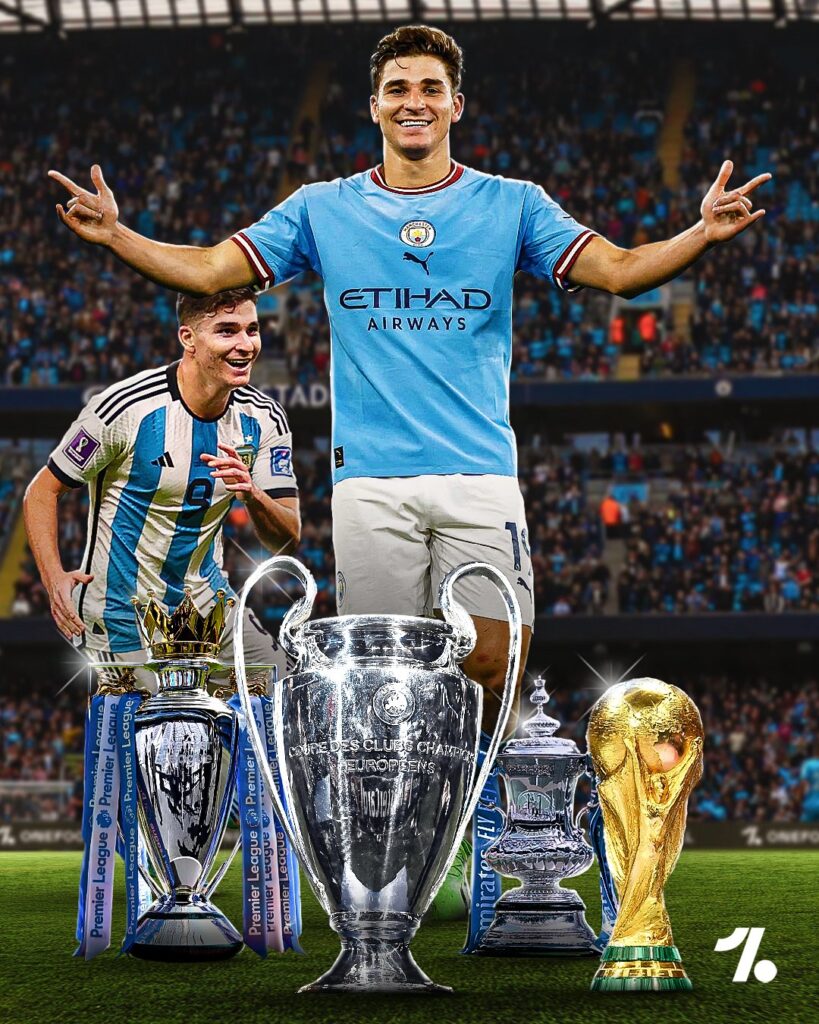 julian alvarez manchester city treble world cup