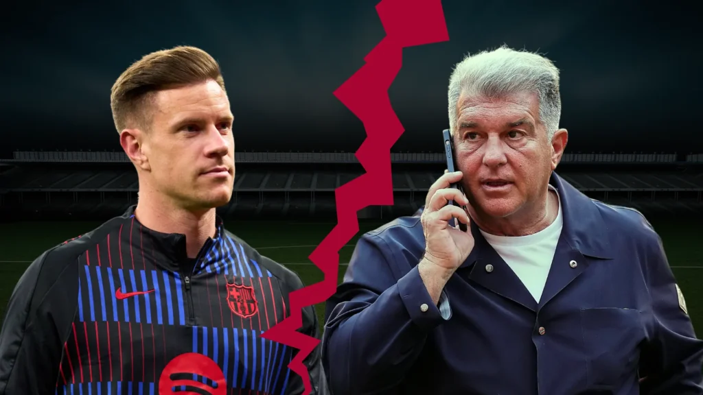 Ter Stegen dan Joan Laporta Presiden Barcelona-Bola Banter