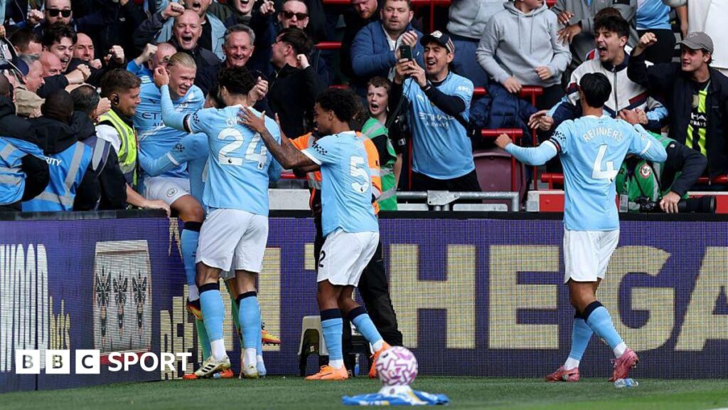 Erling Haaland selebrasi gol kontra Brentford-Bola Banter